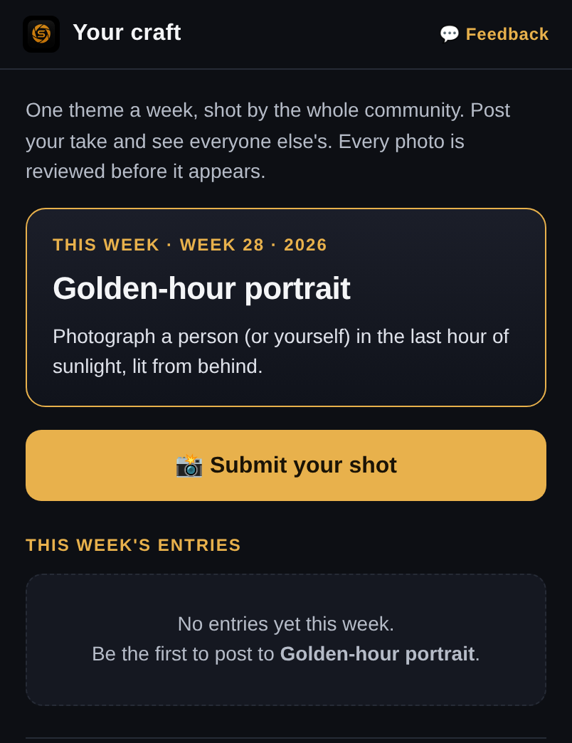 Weekly challenge community gallery